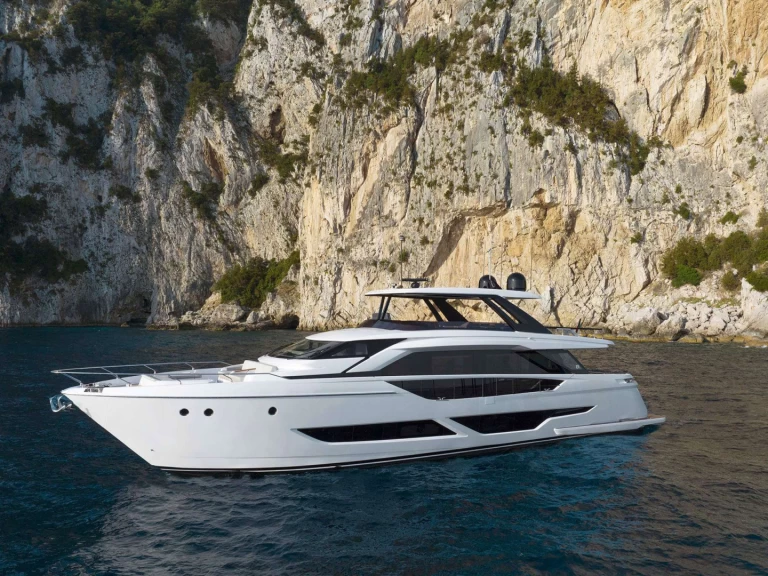 Bareboat Rental Luxury Yacht Ferretti with a boat licence