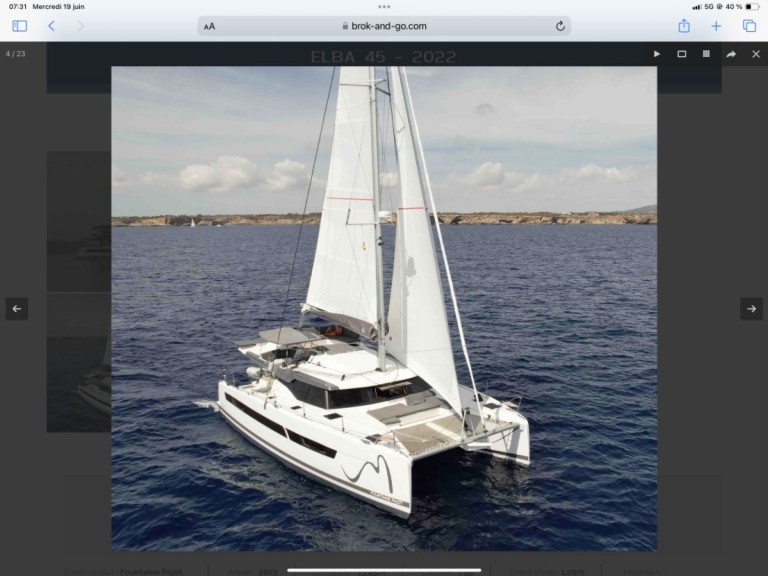 Fountaine Pajot Elba 45 charter bareboat or captained in  Cogolin
