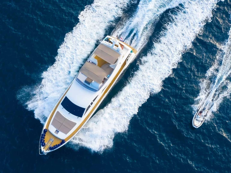 Bareboat Rental Luxury Yacht Ferretti with a boat licence