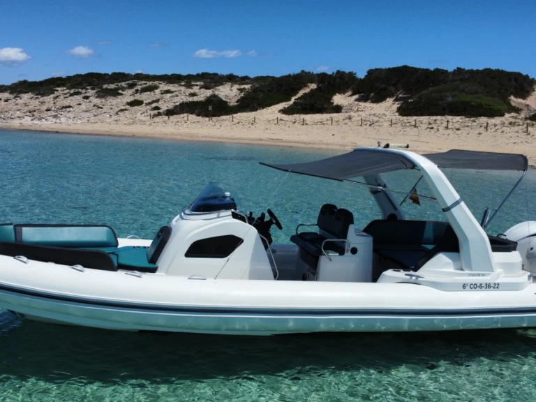 Bareboat Rental Motorboat Zodiac with a boat licence