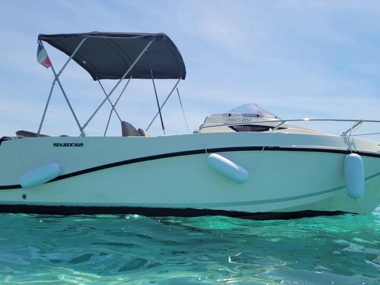 Quicksilver Activ 505 Cabin charter bareboat or captained in  Cannes