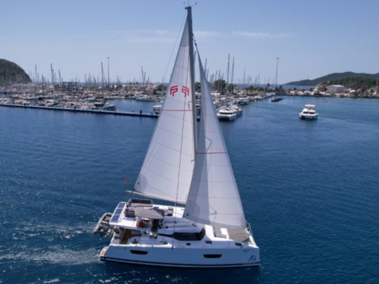 Bareboat Rental Catamaran Fountaine Pajot with a boat licence