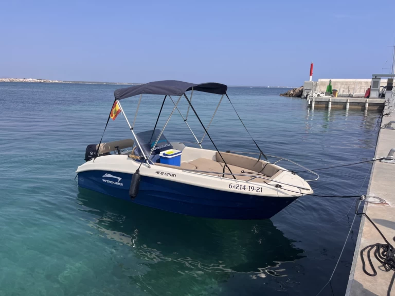 Mareti 450 open charter bareboat or captained in  s'Estanyol de Migjorn
