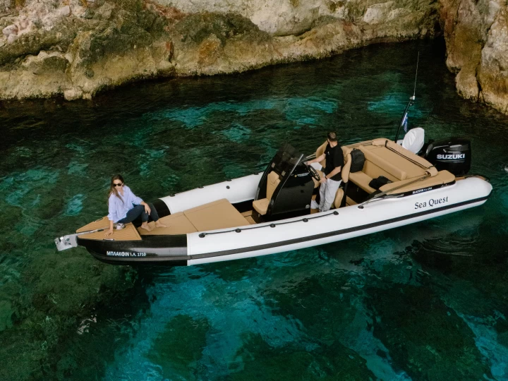 Bareboat Rental RIB Sea quest with a boat licence