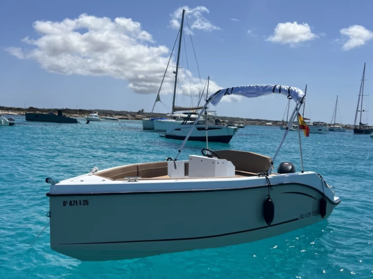 Motorboat rental with or without captain Silver Yacht La Savina