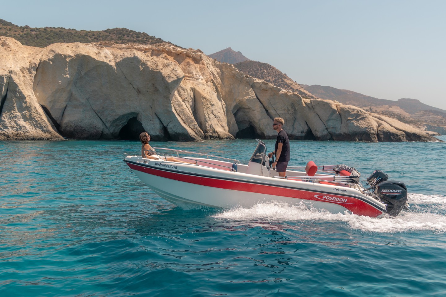 Rent a Motorboat Poseidon BLU WATER 185 in Mílos (Aphrodite II