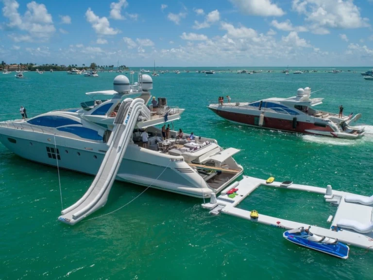 Azimut 103’ azimut S  charter bareboat or captained in  Miami Beach