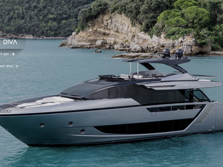 Bareboat Rental Luxury Yacht Riva Diva with a boat licence