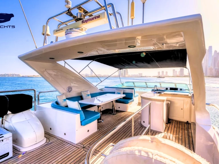 Gulf Craft Majesty 77ft charter bareboat or captained in  Dubai Marina