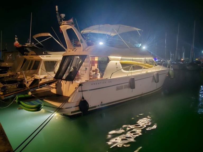 Jeanneau Prestige 460 Fly charter bareboat or captained in  Umag