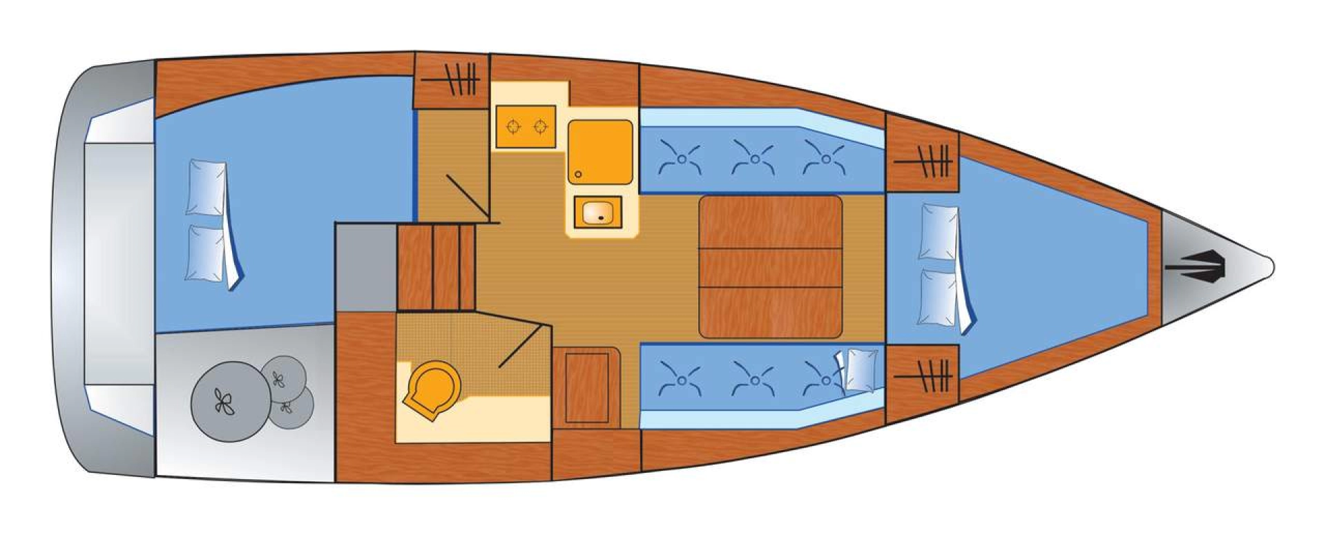 Bareboat Rental Sailboat Dufour with a boat licence