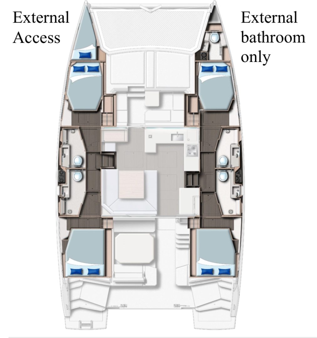 Leopard Catamarans / Robertson & Caine Leopard 45 charter bareboat or captained in  Procida