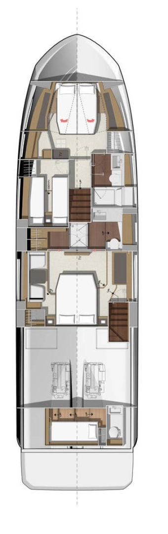 Jeanneau Prestige 520 Flybridge - 3 + 1 cab. charter bareboat or captained in  Split