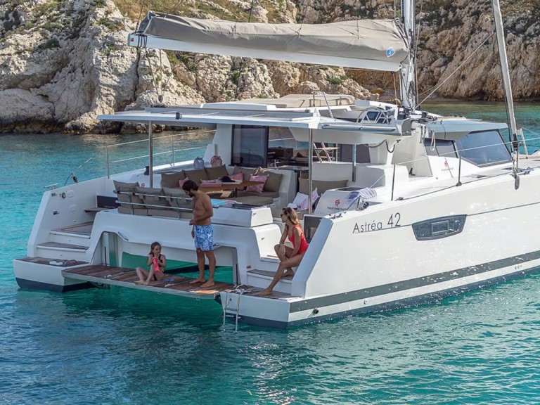 Bareboat Rental Catamaran Fountaine Pajot with a boat licence