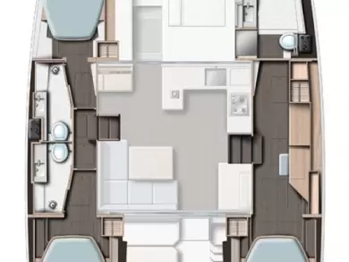 Leopard Catamarans / Robertson & Caine Leopard 42 - 3 cab. charter bareboat or captained in  Marsh Harbour