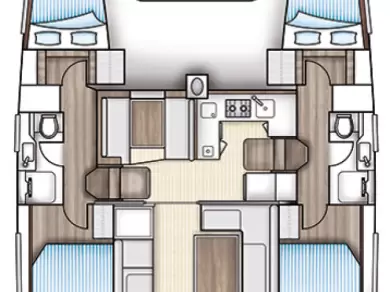 Bareboat Rental Catamaran Bavaria with a boat licence