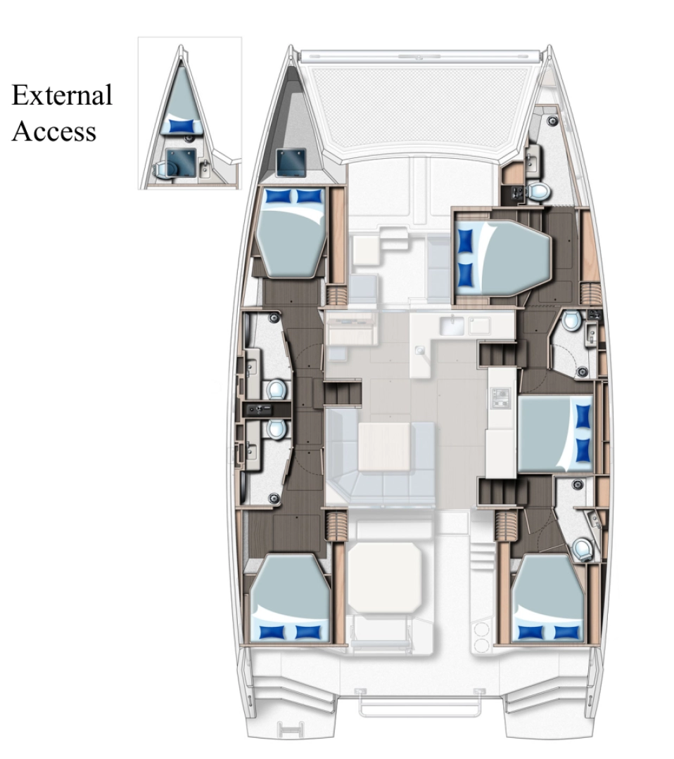 Boat rental Leopard Catamarans / Robertson & Caine Leopard 50 - 5 + 1 cab in Cannigione on Samboat