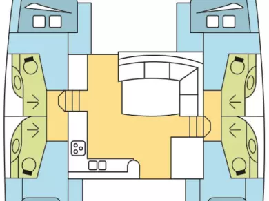 Catamaran rental in Tribunj - Leopard Catamarans / Robertson & Caine Leopard 44 - 4 + 2 cab.