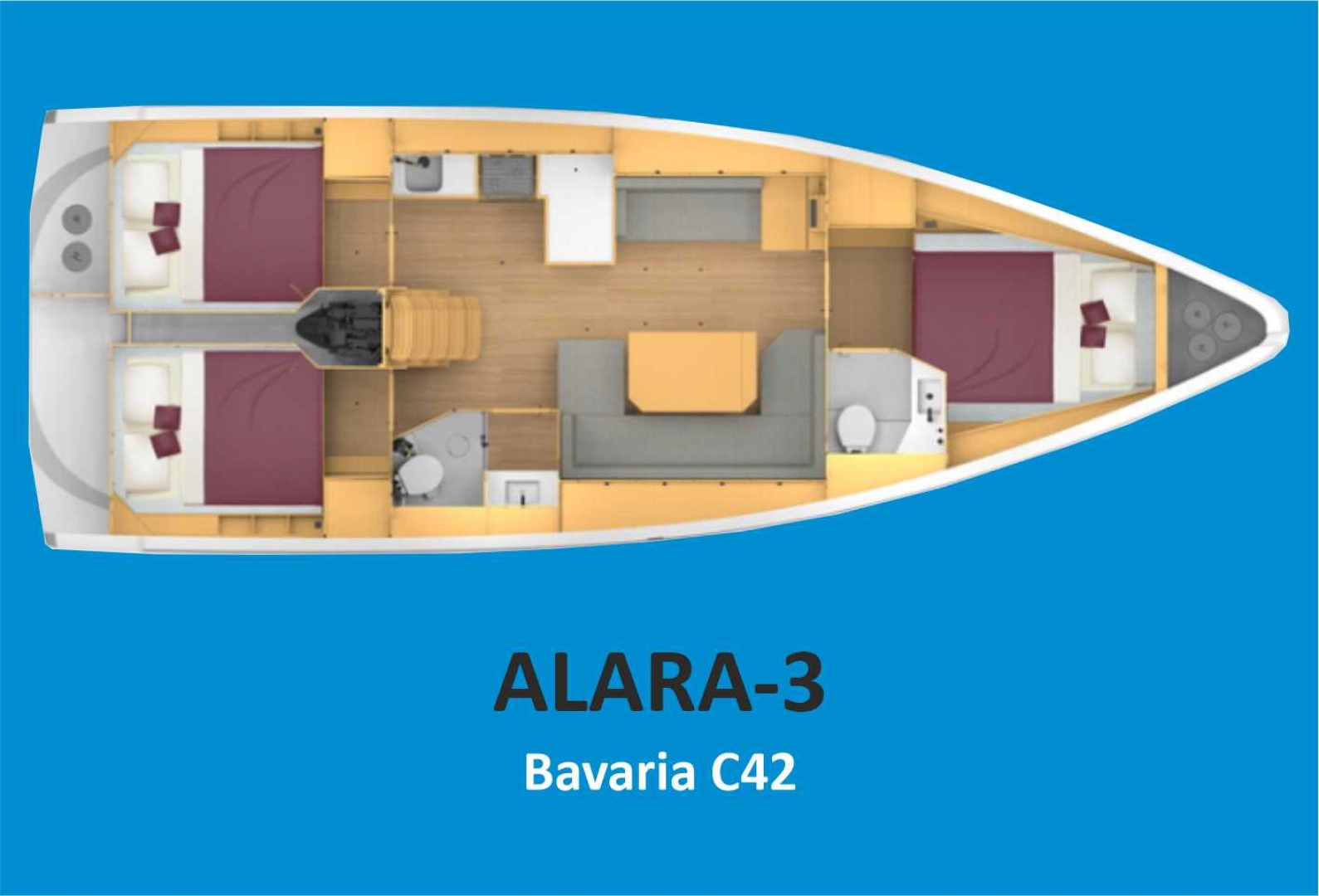 Bavaria Bavaria C42 charter bareboat or captained in  Fethiye