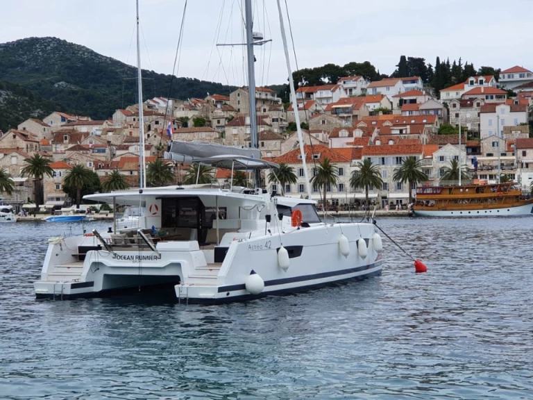 Bareboat Rental Catamaran Fountaine Pajot with a boat licence