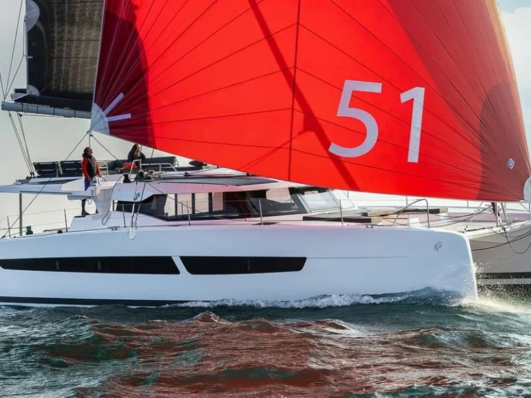 Fountaine Pajot Aura 51 charter bareboat or captained in  Néa Péramos