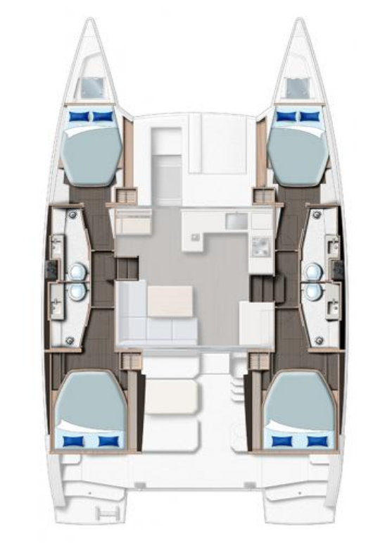 Leopard Catamarans / Robertson & Caine Leopard 42 - 4 cab. charter bareboat or captained in  Procida