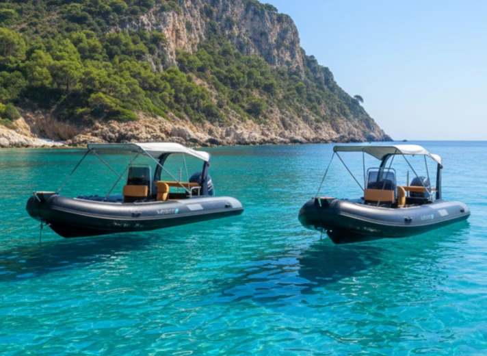 Bareboat Rental RIB artboat with a boat licence