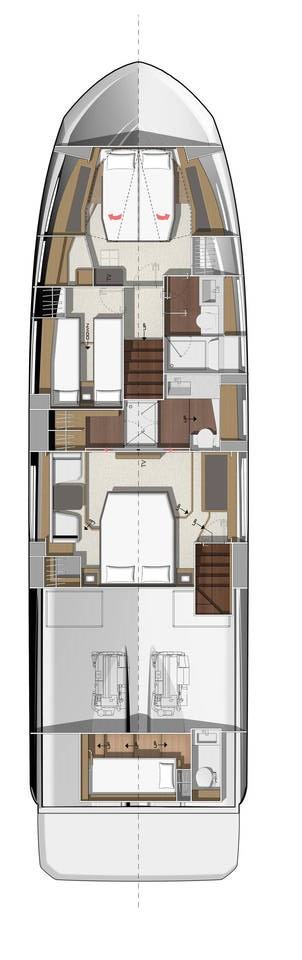 Jeanneau Prestige 520 Flybridge - 3 + 1 cab. charter bareboat or captained in  Split
