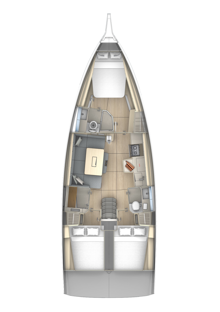 Bareboat Rental Sailboat Dufour with a boat licence