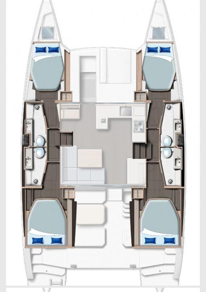Leopard Catamarans / Robertson & Caine Leopard 42 - 4 cab. in Furnari on SamBoat