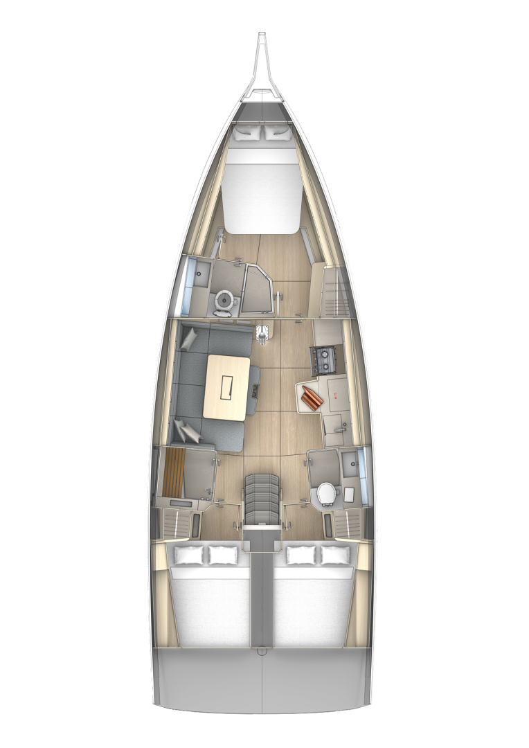 Bareboat Rental Sailboat Dufour with a boat licence