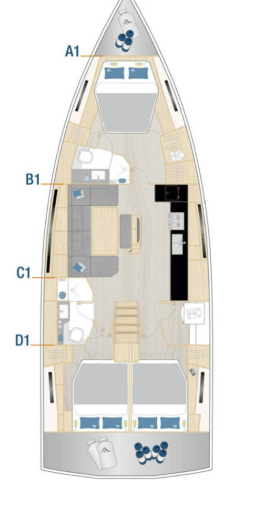 Hanse Hanse 460 charter bareboat or captained in  Kaštela