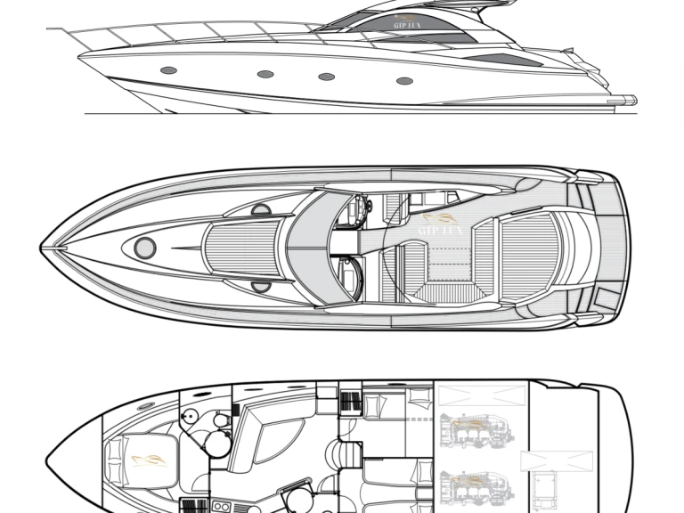 Bareboat Rental Luxury Yacht Sunseeker with a boat licence