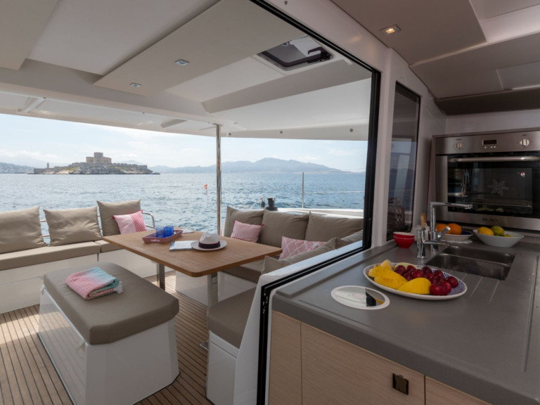 Bareboat Rental Catamaran Fountaine Pajot with a boat licence