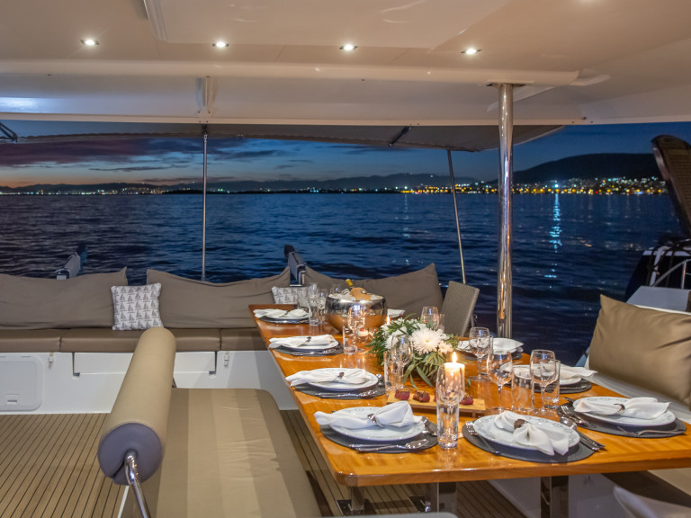 Fountaine Pajot Saba 50 charter bareboat or captained in  Néa Péramos