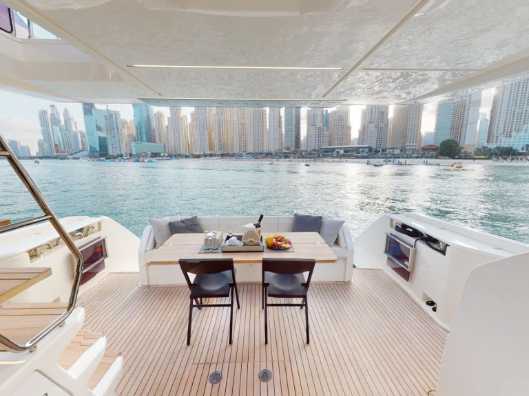 Yacht charter Dubai Marina cheap FERRETTI 670