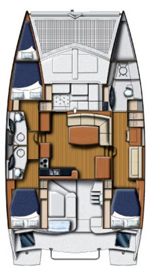 Leopard Catamarans / Robertson & Caine Leopard 45 - 3 + 1 cab. charter bareboat or captained in  Seget Donji