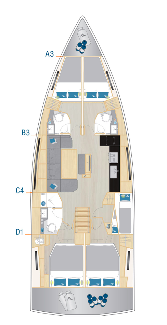Bareboat Rental Sailboat Hanse with a boat licence