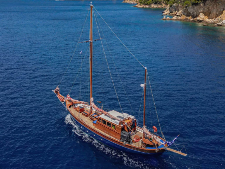 Sailboat rental in Skiathos - Custom made by Psarros shipping Liberty