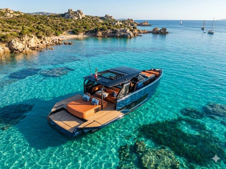 Cranchi A 46 Luxury charter bareboat or captained in  Portisco