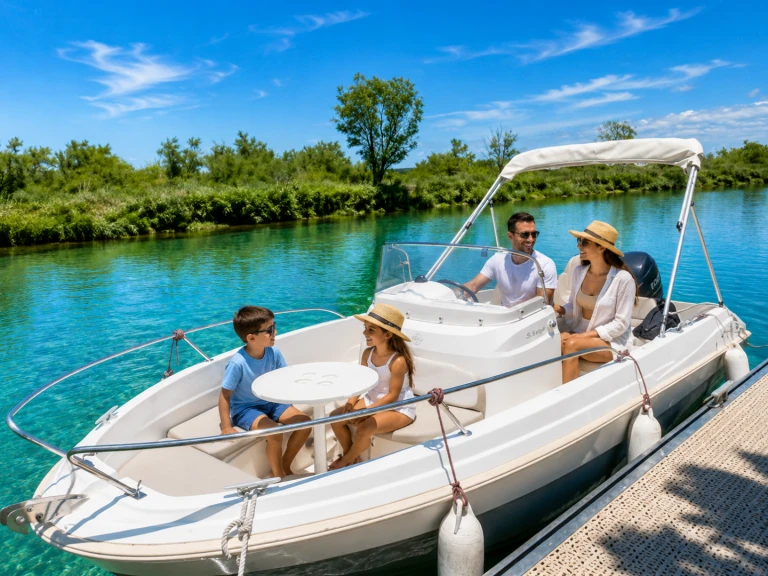 Bareboat Rental Motorboat Jeanneau with a boat licence