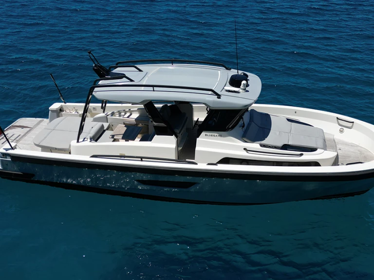 Bareboat Rental Motorboat blue game with a boat licence