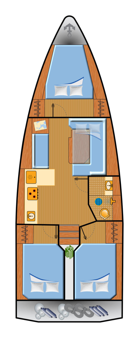 Bareboat Rental Sailboat Bavaria with a boat licence