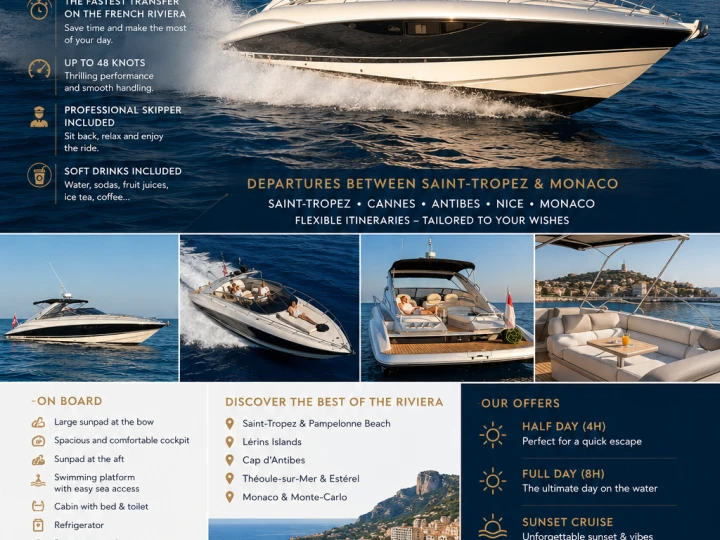 Sunseeker Superhawk 43 charter bareboat or captained in  Cannes
