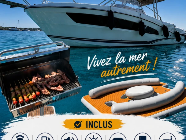 Jeanneau Cap Camarat 9.0 WA charter bareboat or captained in  Mandelieu-la-Napoule