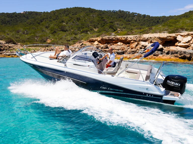 Jeanneau Cap Camarat 7.5 WA S2 charter bareboat or captained in  Ibiza Town