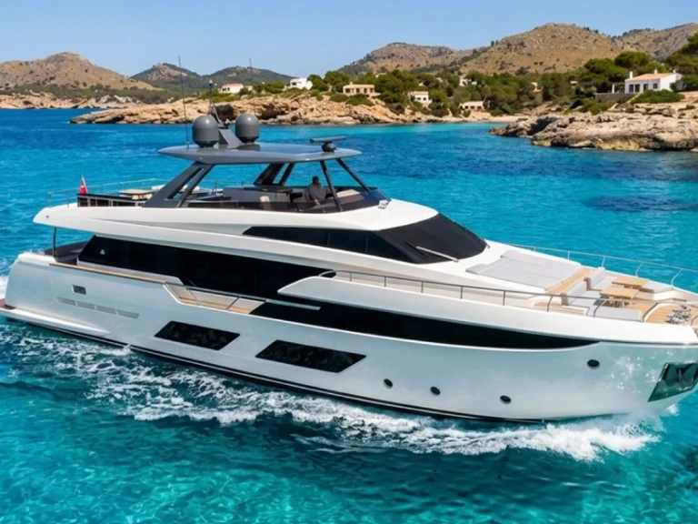 Yacht charter Ibiza Town cheap FERRETTI 920