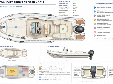 Nuova Jolly Prince 23 charter bareboat or captained in  Le Canon