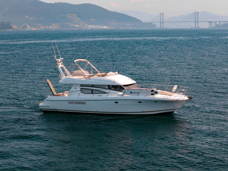 Jeanneau Prestige 460 Fly charter bareboat or captained in  Vigo
