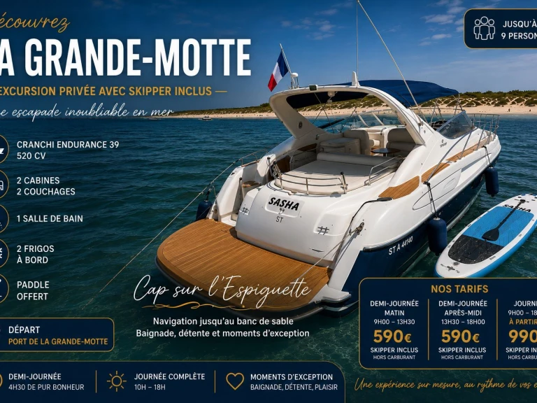 Rent a Cranchi Endurance 39 La Grande-Motte